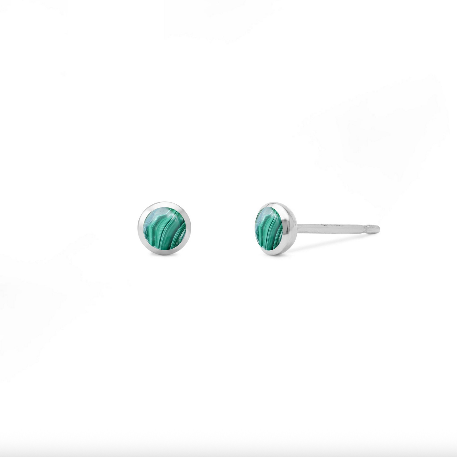 BOMA Belle Mini Stone Studs - Malachite Green