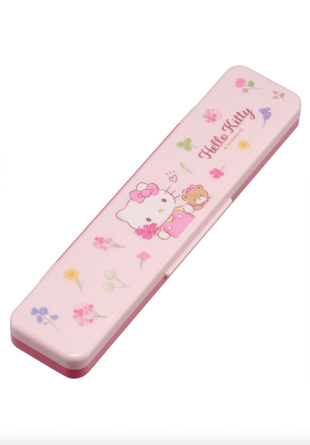 Hello Kitty Chopstick and Spoon with case - Floral Wreath