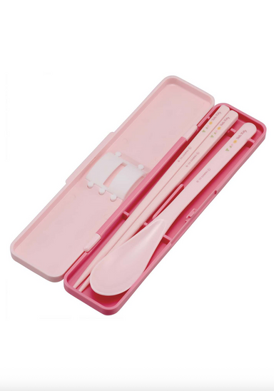 Hello Kitty Chopstick and Spoon with case - Floral Wreath