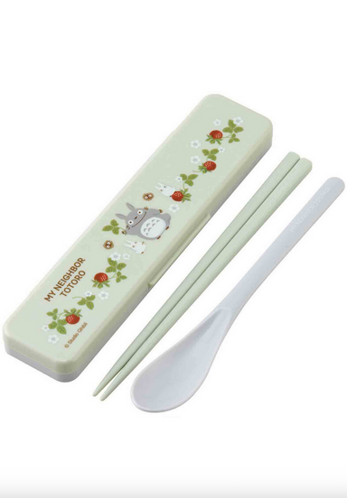 My Neighbor Totoro Chopsticks and Spoon with Case - Raspberry