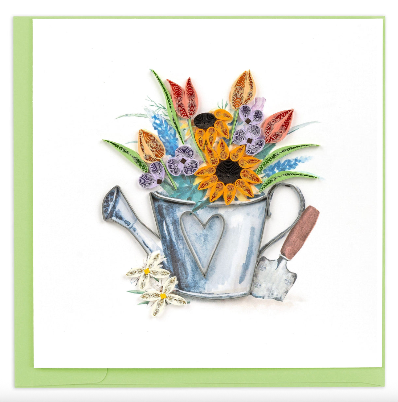QUILLING CARDS Quilled Garden Watering Can Greeting Card