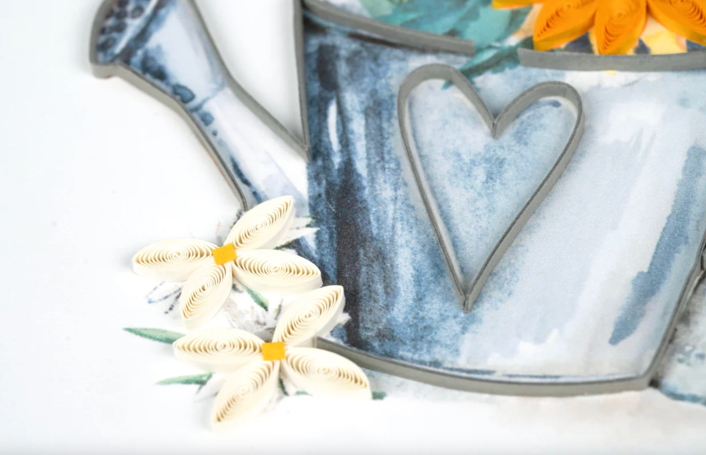 QUILLING CARDS Quilled Garden Watering Can Greeting Card