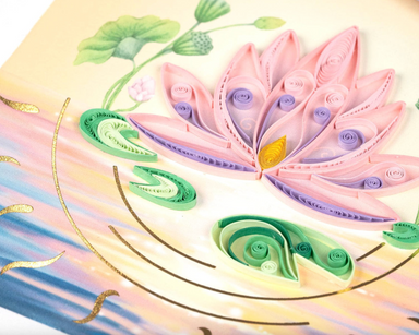 Lotus Flower Blank Special Edition Quilling Card