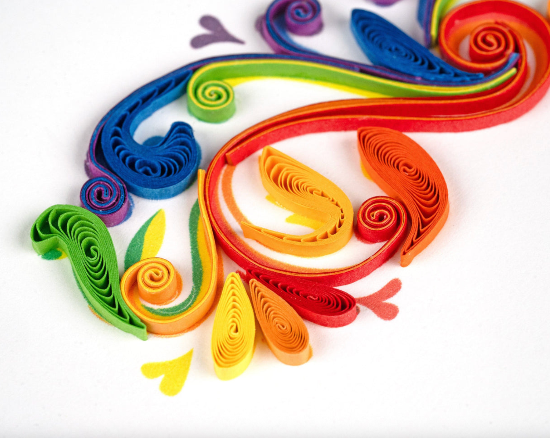 Rainbow Swirl Congratulations Blank Quilling Card