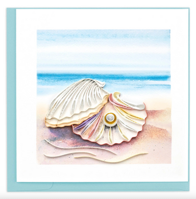 Seashell & Pearl Blank Quilling Card