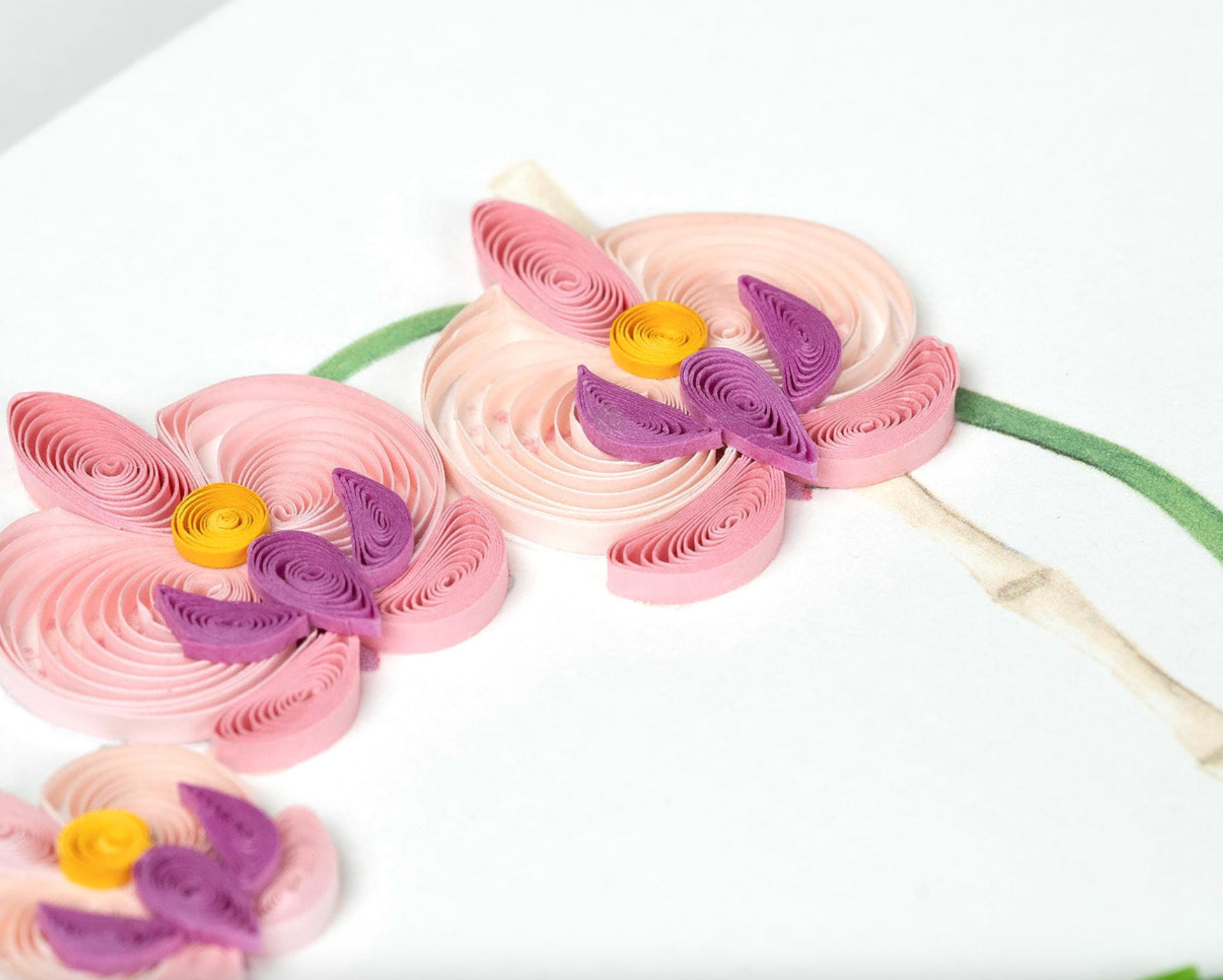 Potted Orchid Thank You Quilling Card