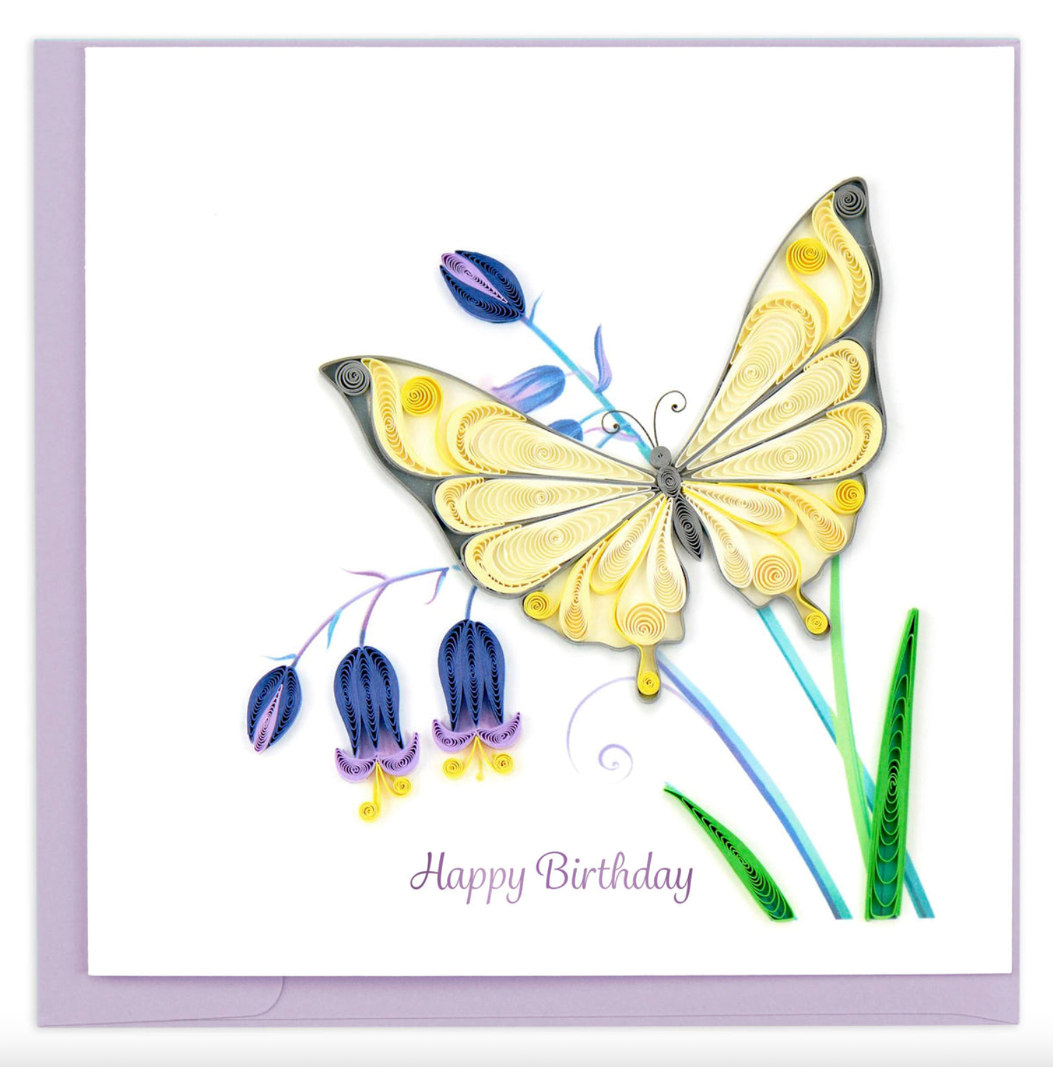 Butterfly & Bluebells Birthday Quilling Card