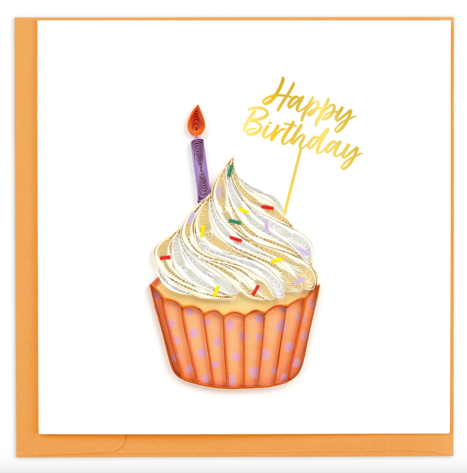 Polka Dot Birthday Cupcake Quilling Card