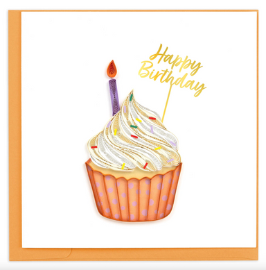 Polka Dot Birthday Cupcake Quilling Card
