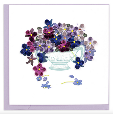 Violet Bouquet Blank Quilling Card