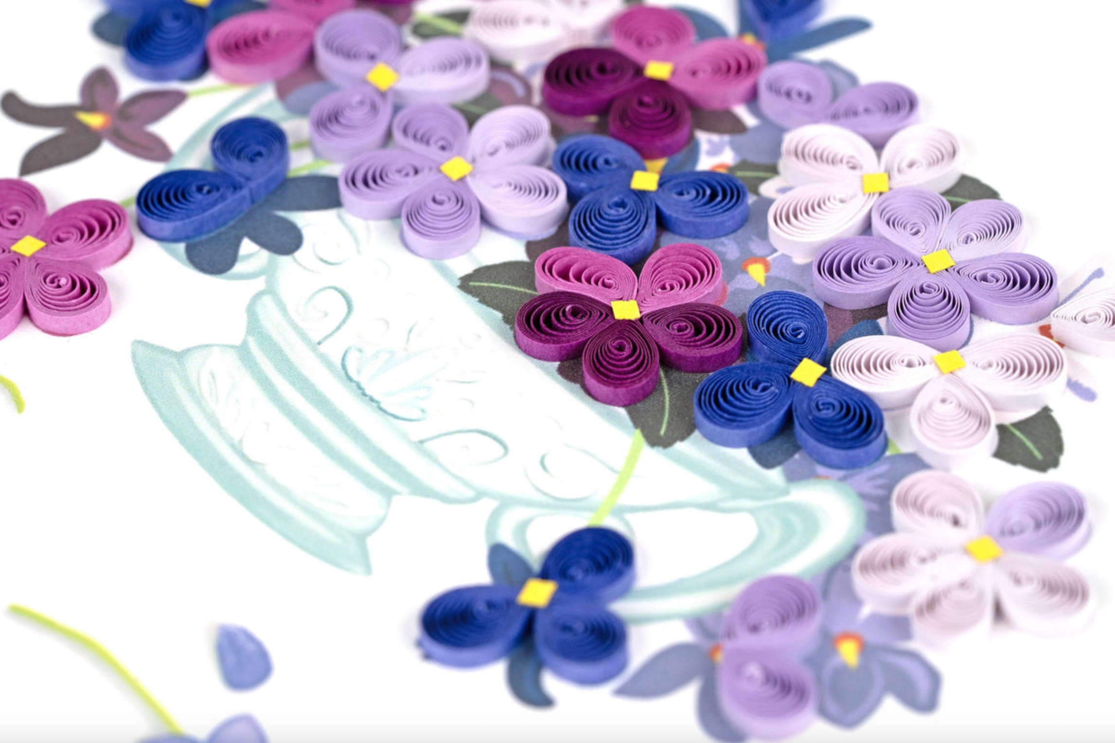 Violet Bouquet Blank Quilling Card