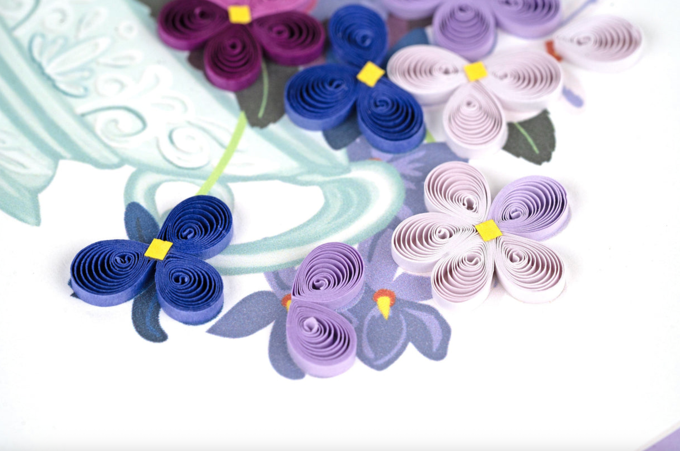 Violet Bouquet Blank Quilling Card