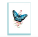 QUILLING CARDS Quilled Blue Butterfly & Pink Flowers Gift Enclosure Mini Card