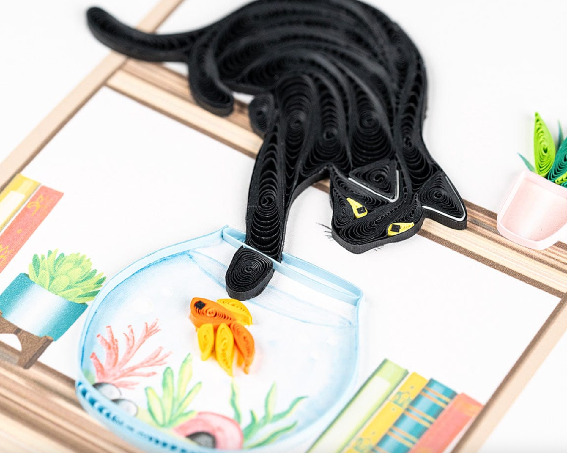 Mischievous Black Cat Blank Quilling Card