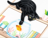 Mischievous Black Cat Blank Quilling Card