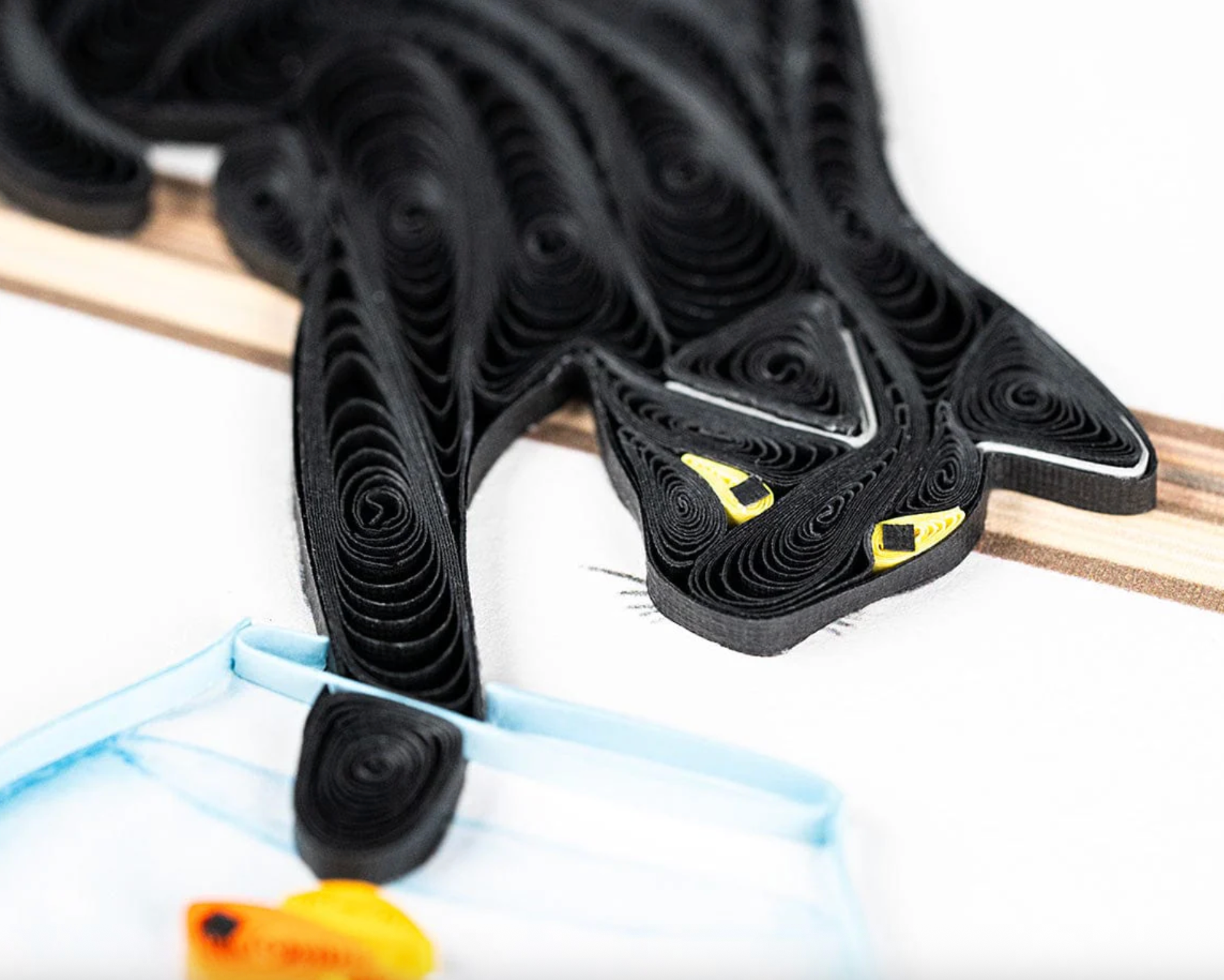 Mischievous Black Cat Blank Quilling Card