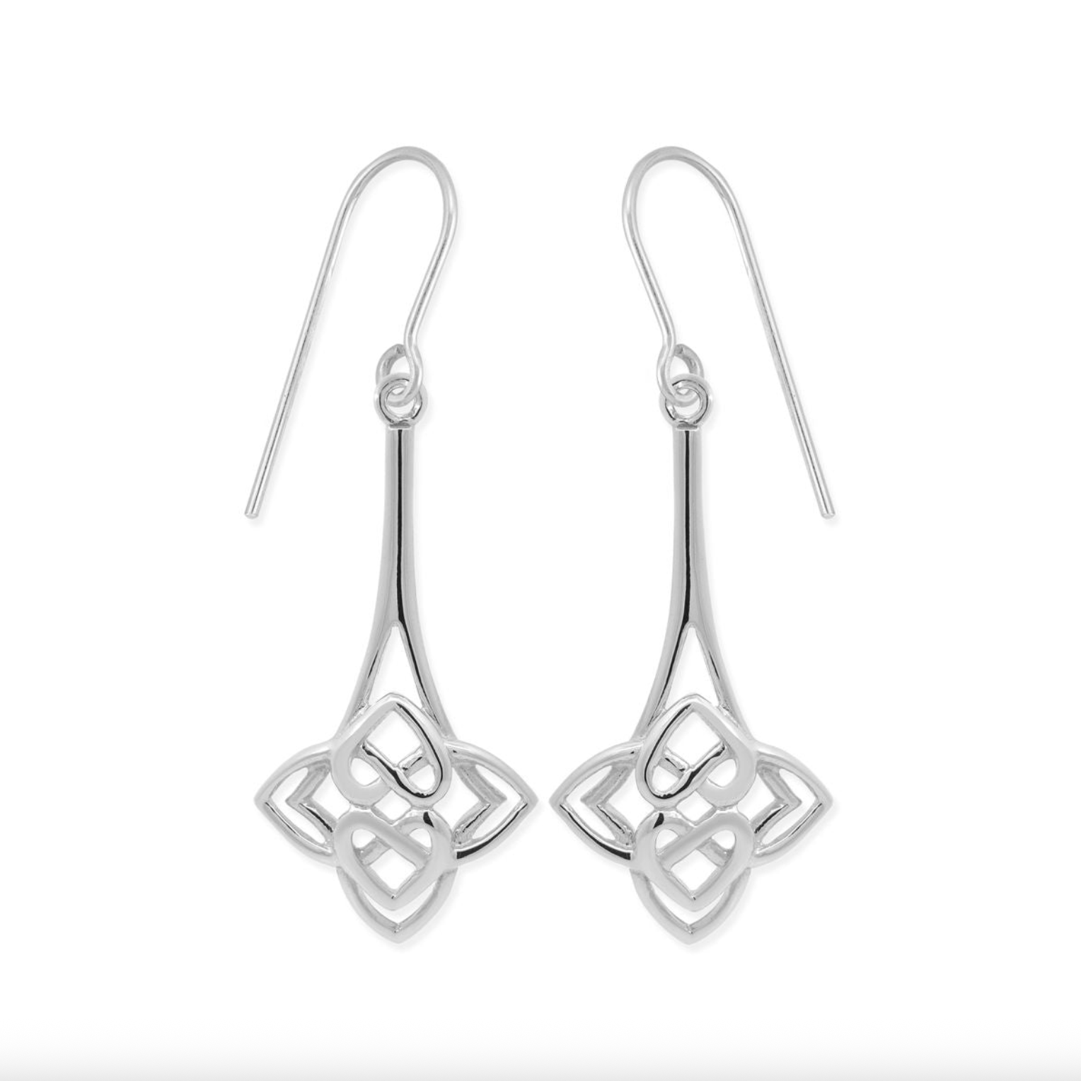 BOMA Heart-Shaped Celtic Knot Dangle Earrings