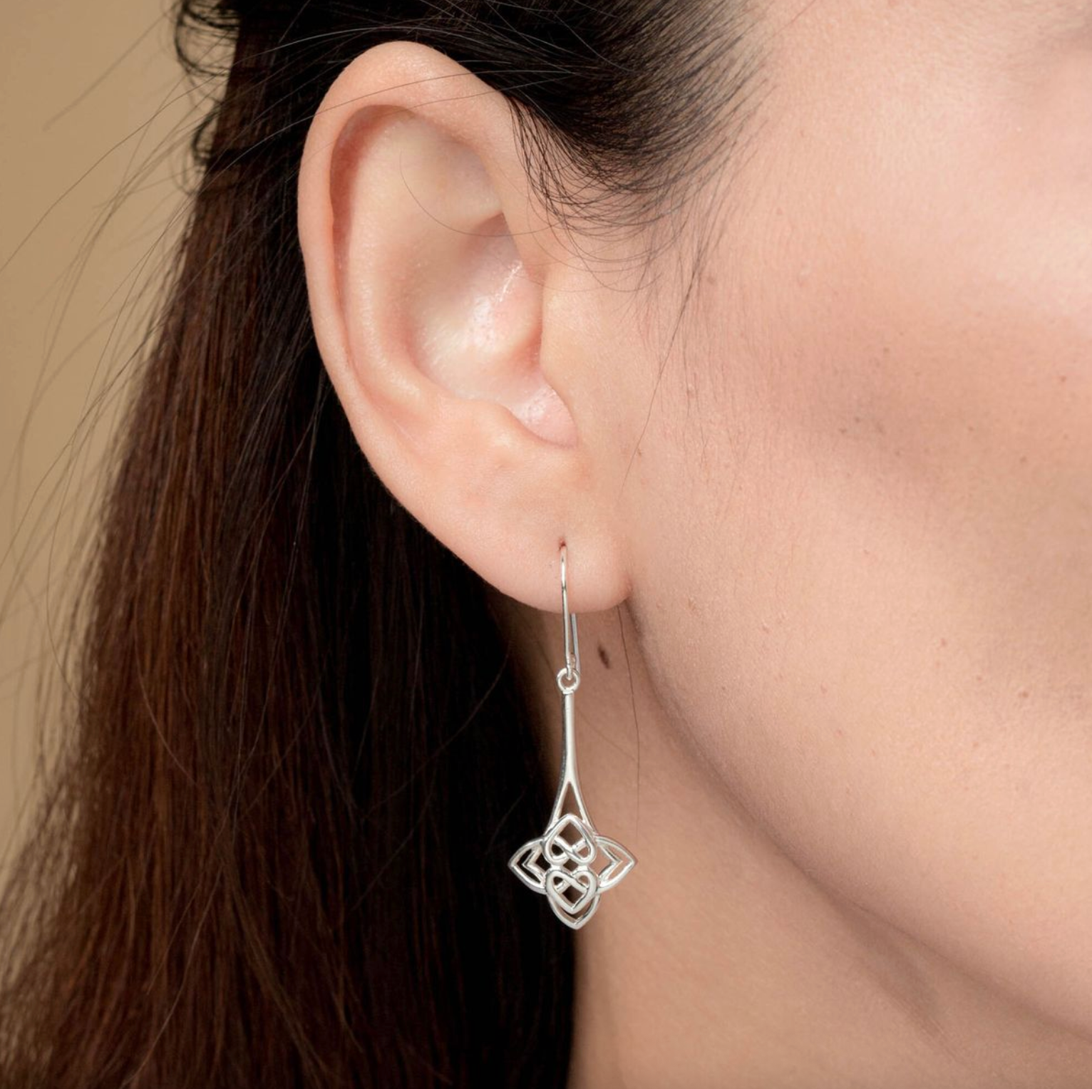 BOMA Heart-Shaped Celtic Knot Dangle Earrings