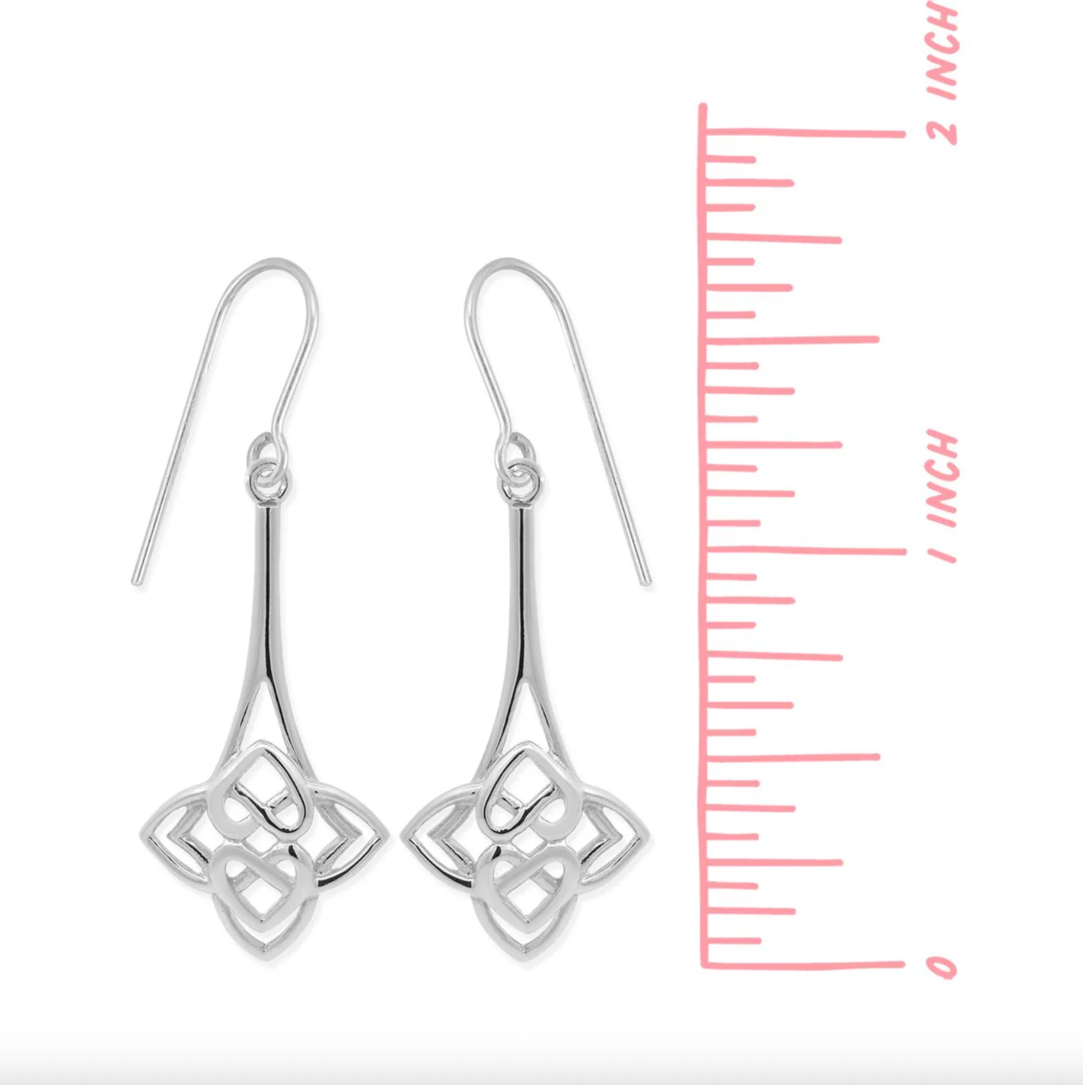 BOMA Heart-Shaped Celtic Knot Dangle Earrings