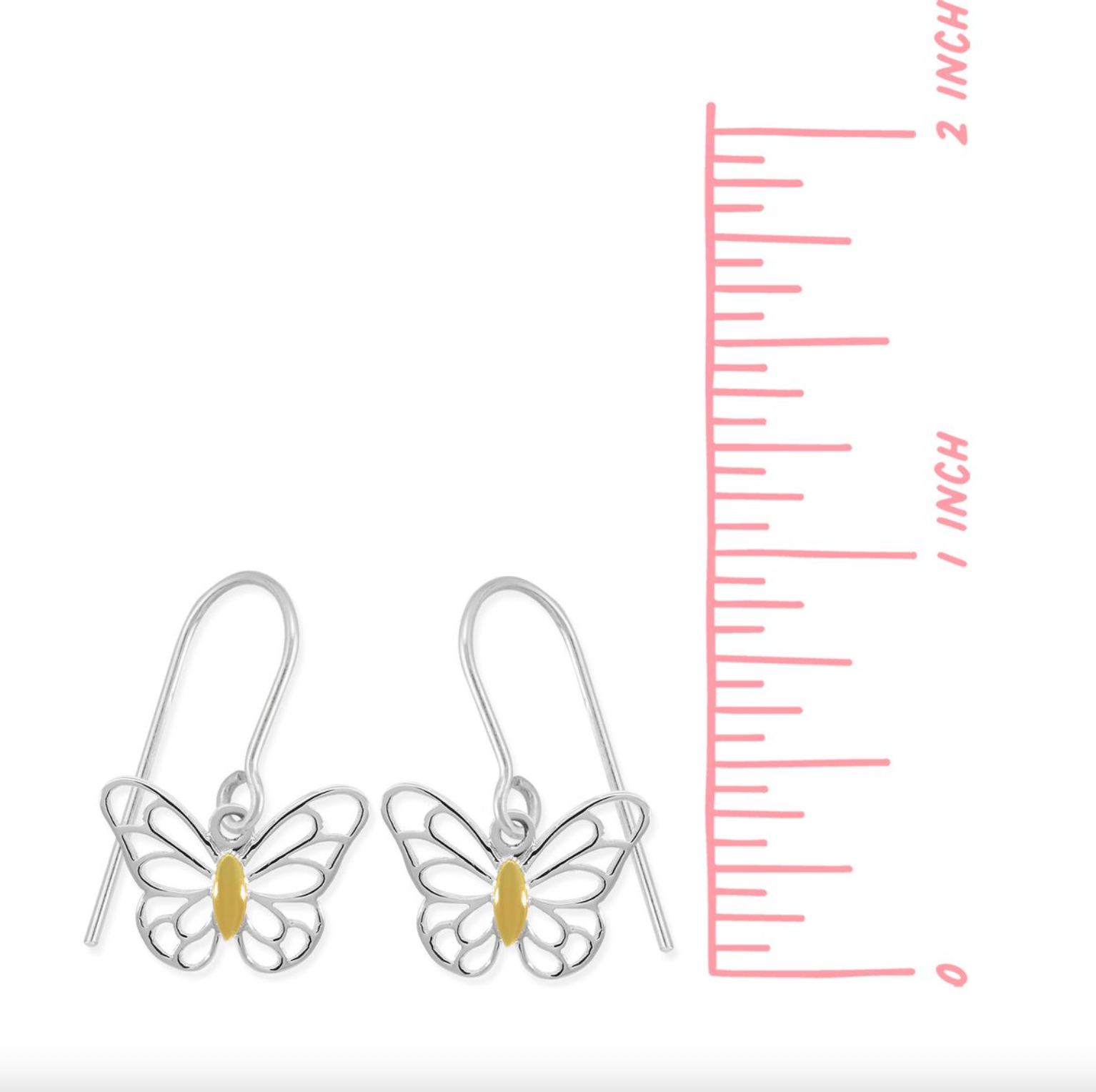 BOMA Elegant Outline Monarch Butterfly Dangle Earrings