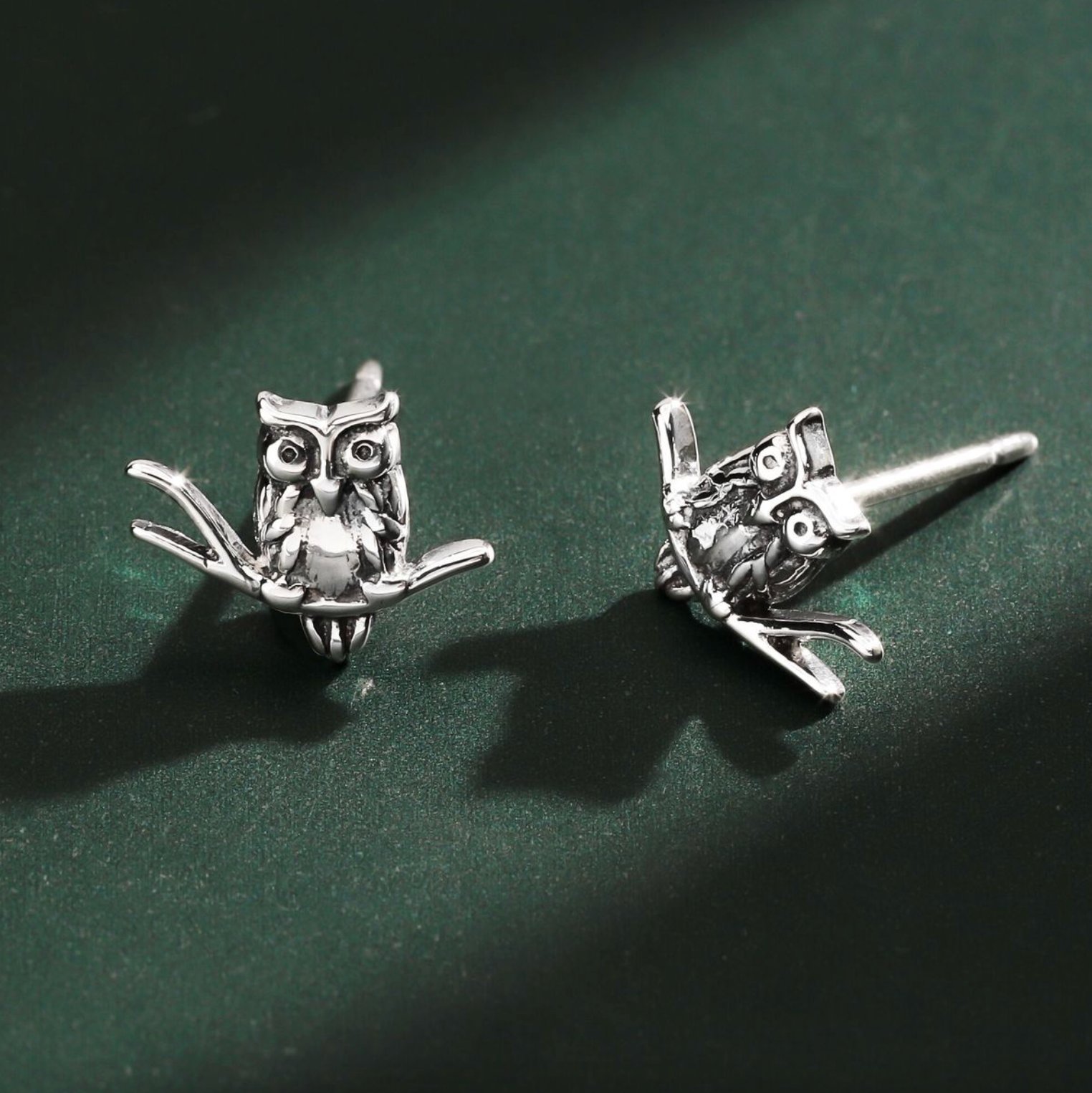 BOMA Wise Owl on a Branch Earring Studs