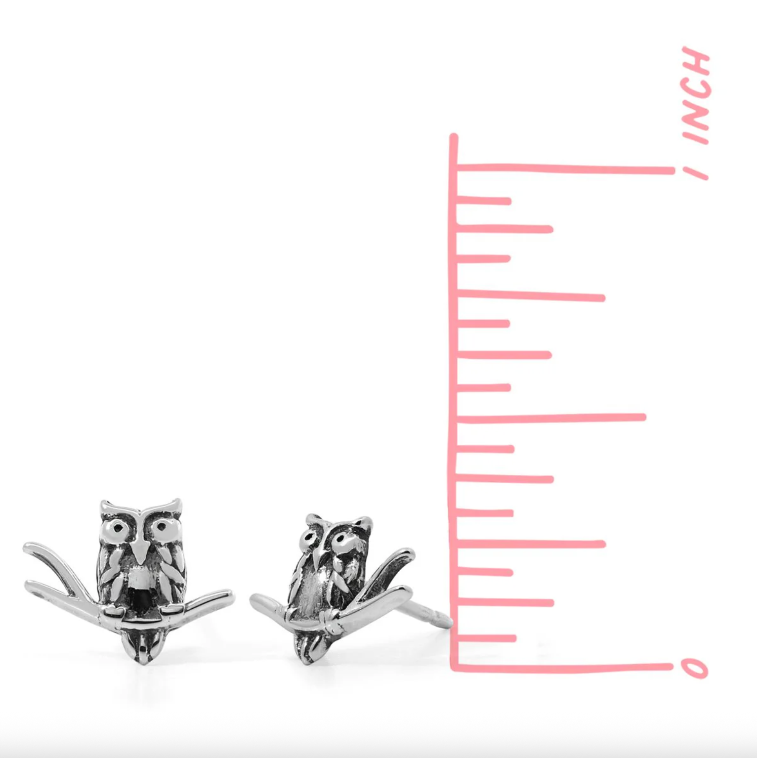 BOMA Wise Owl on a Branch Earring Studs