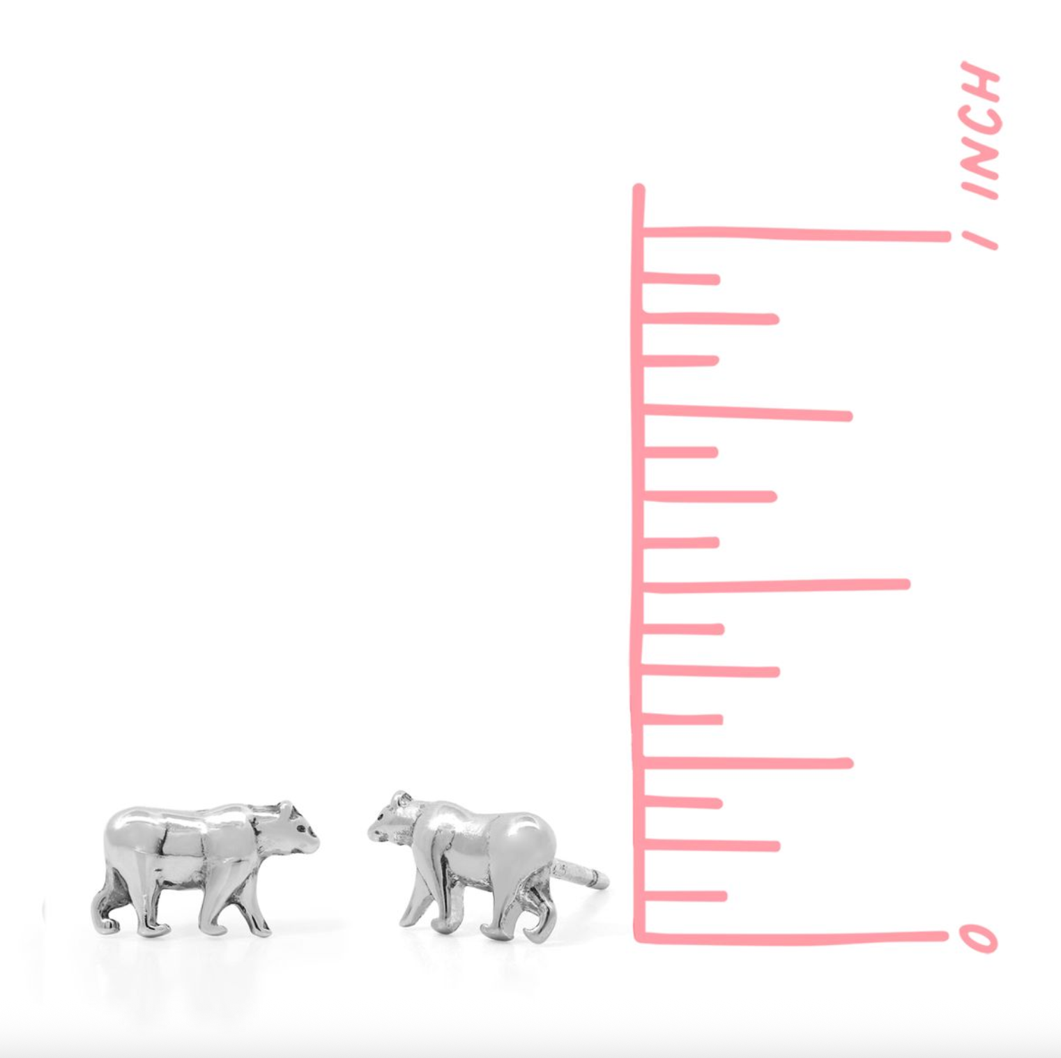 BOMA California Grizzly Bear Earring Studs