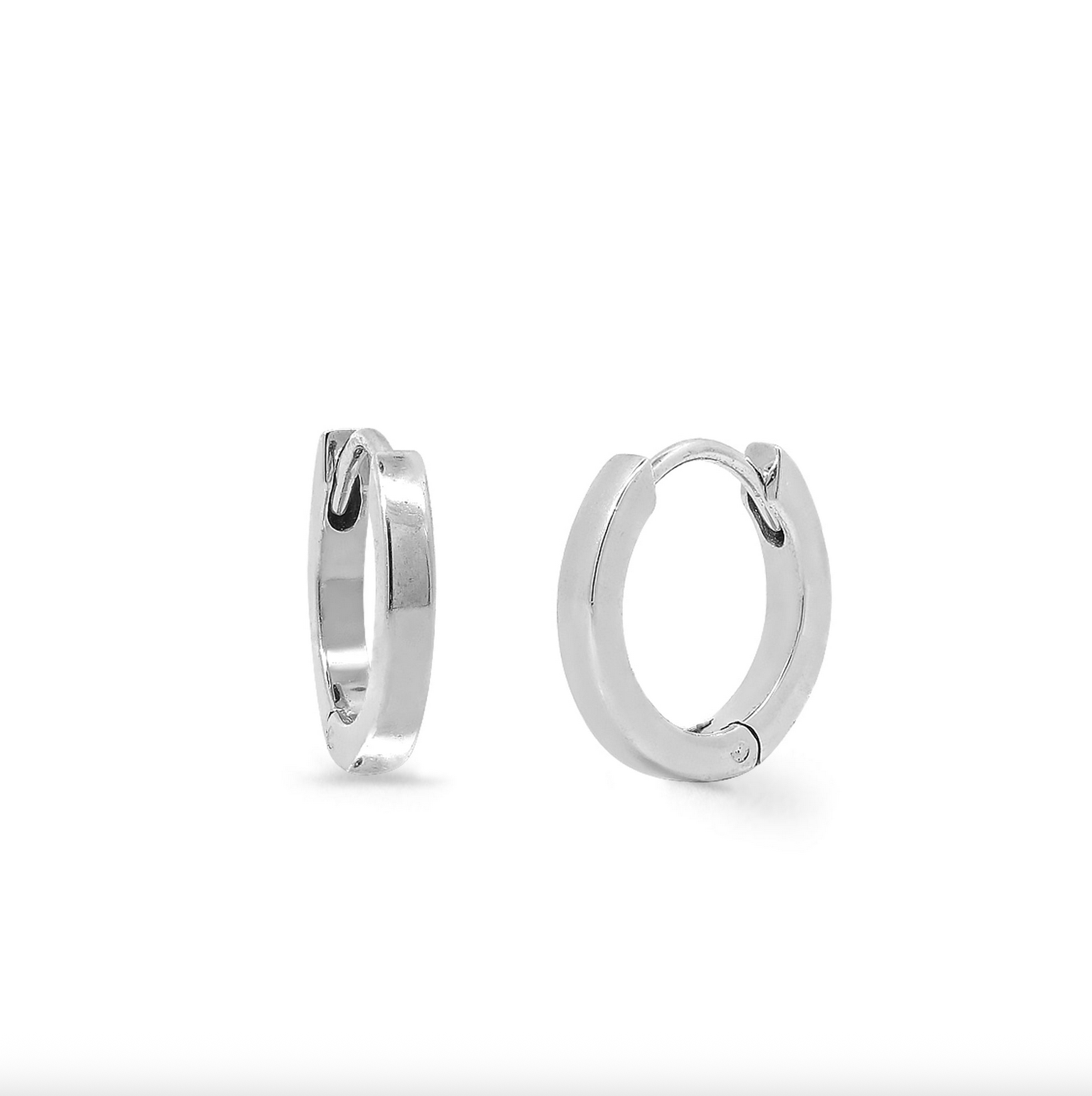 Boma Silver Minimal Huggie Hoop Earrings