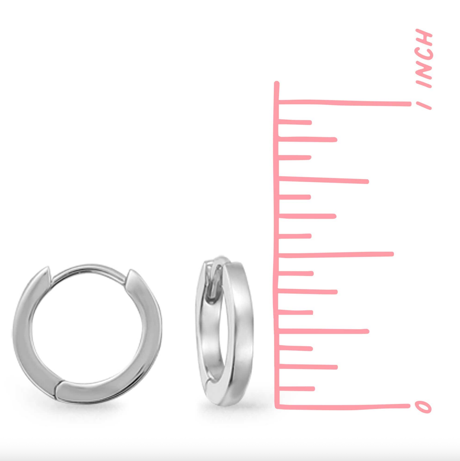 Boma Silver Minimal Huggie Hoop Earrings