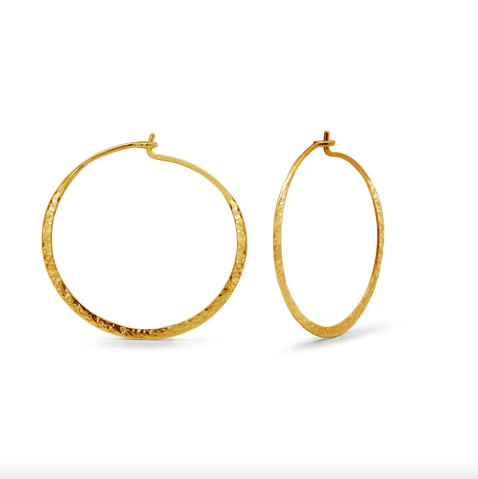 BOMA Organic Texture Circle Wire Hoops Large - Gold