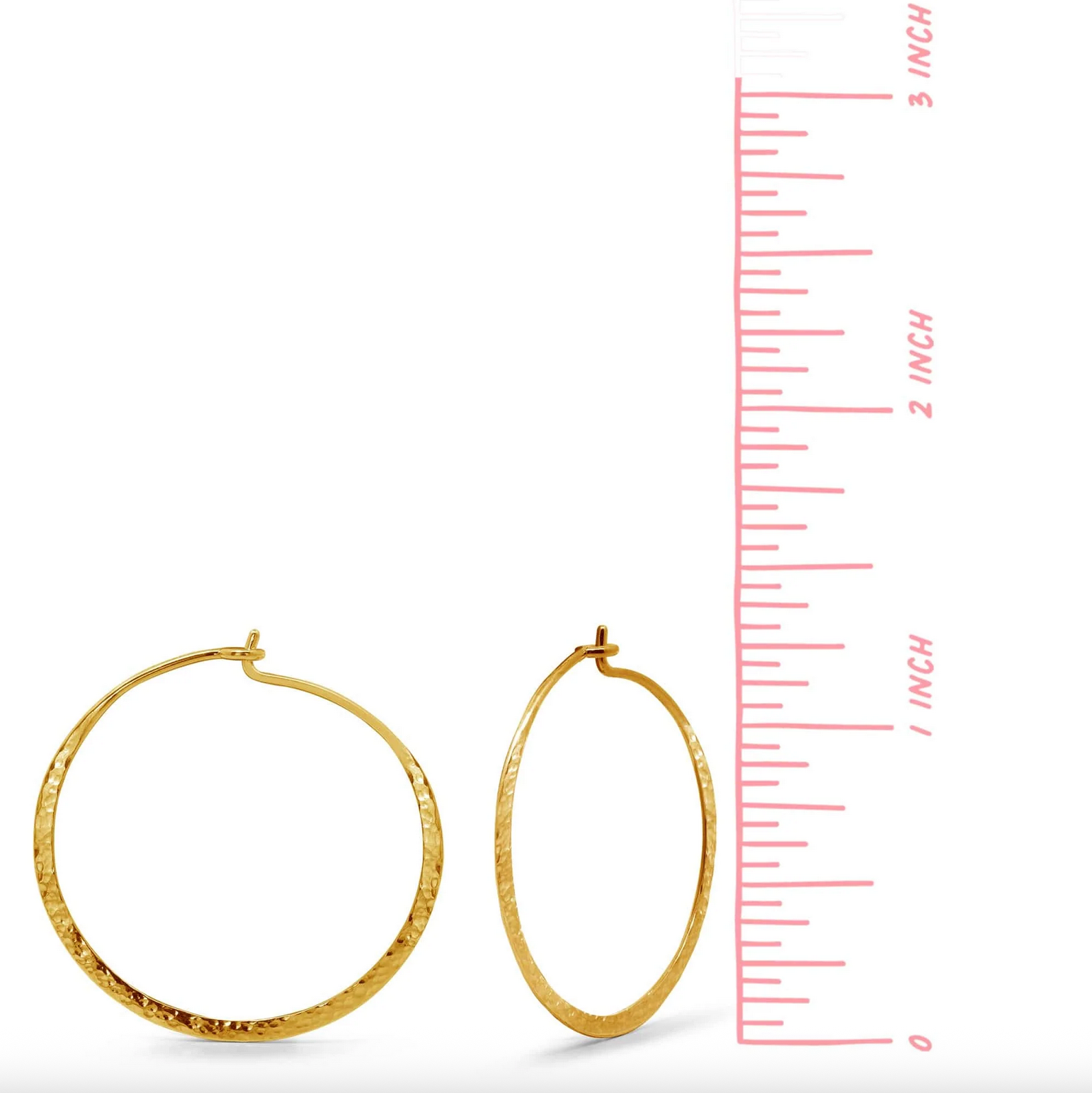 BOMA Organic Texture Circle Wire Hoops Large - Gold