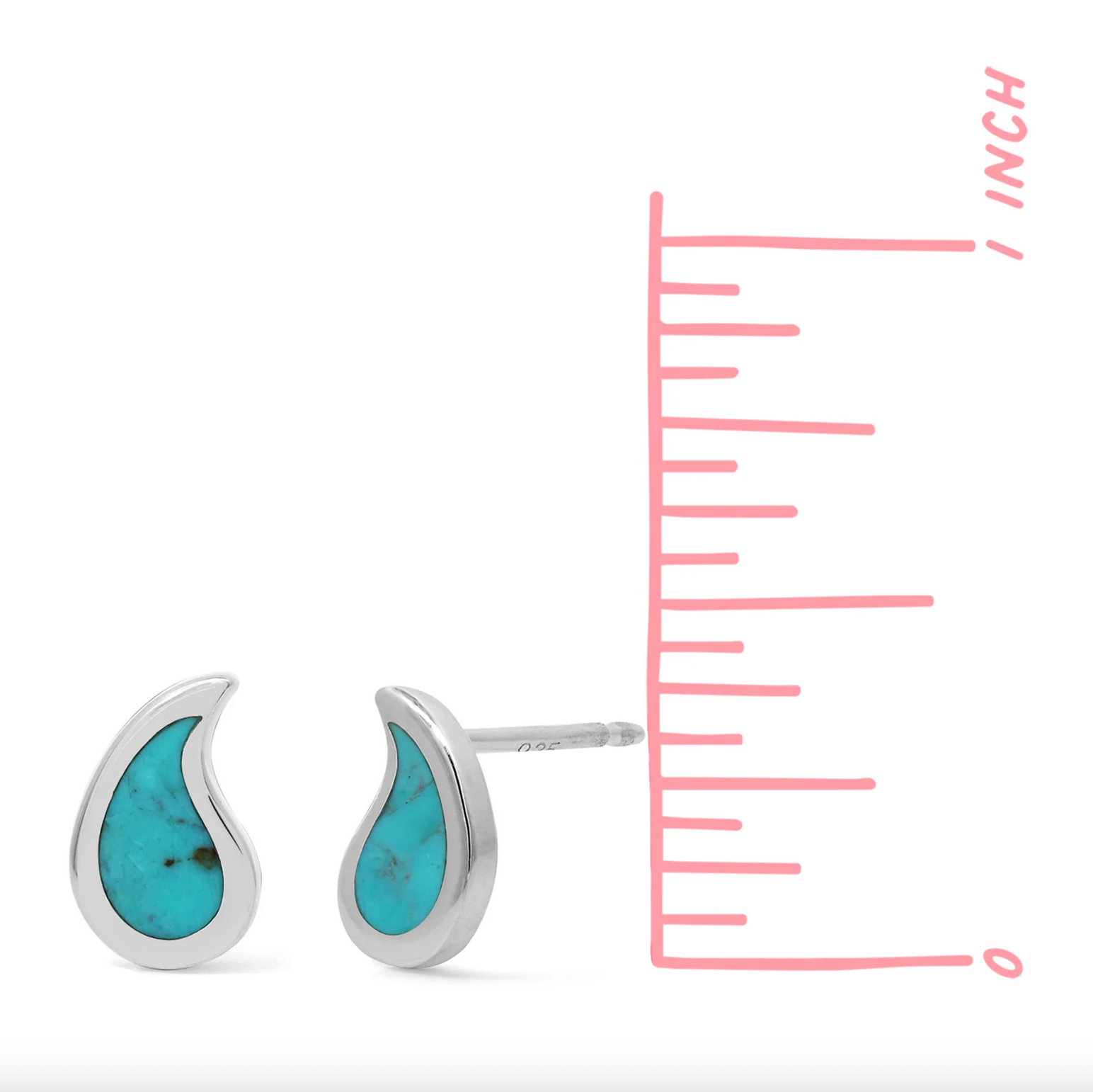 BOMA Water Droplet Studs with Turquoise