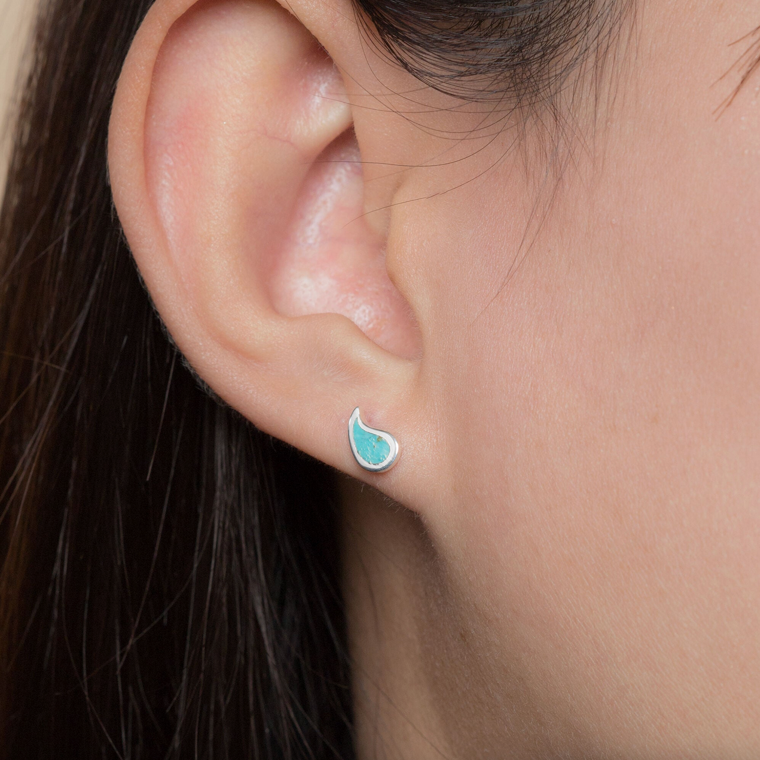 BOMA Water Droplet Studs with Turquoise