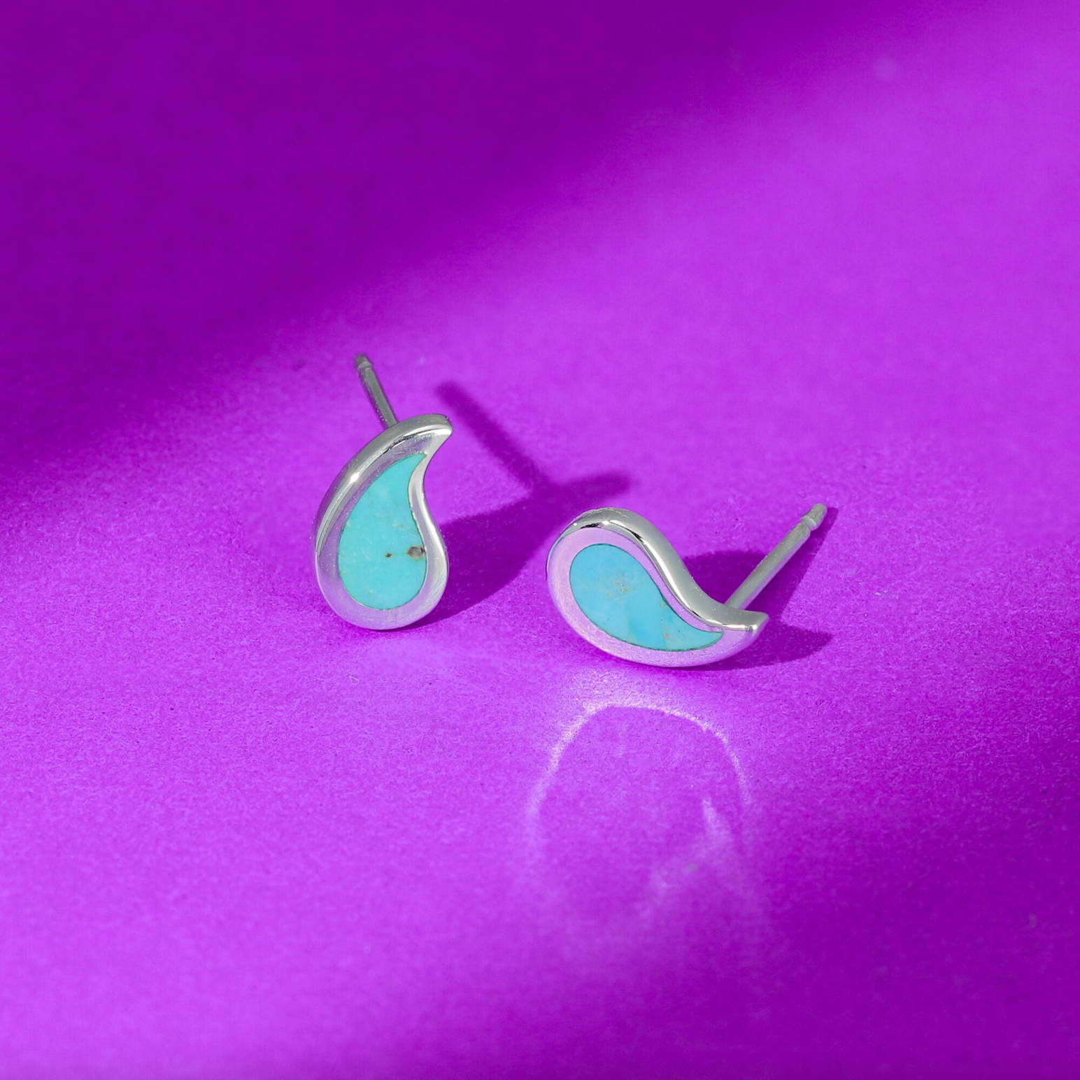 BOMA Water Droplet Studs with Turquoise