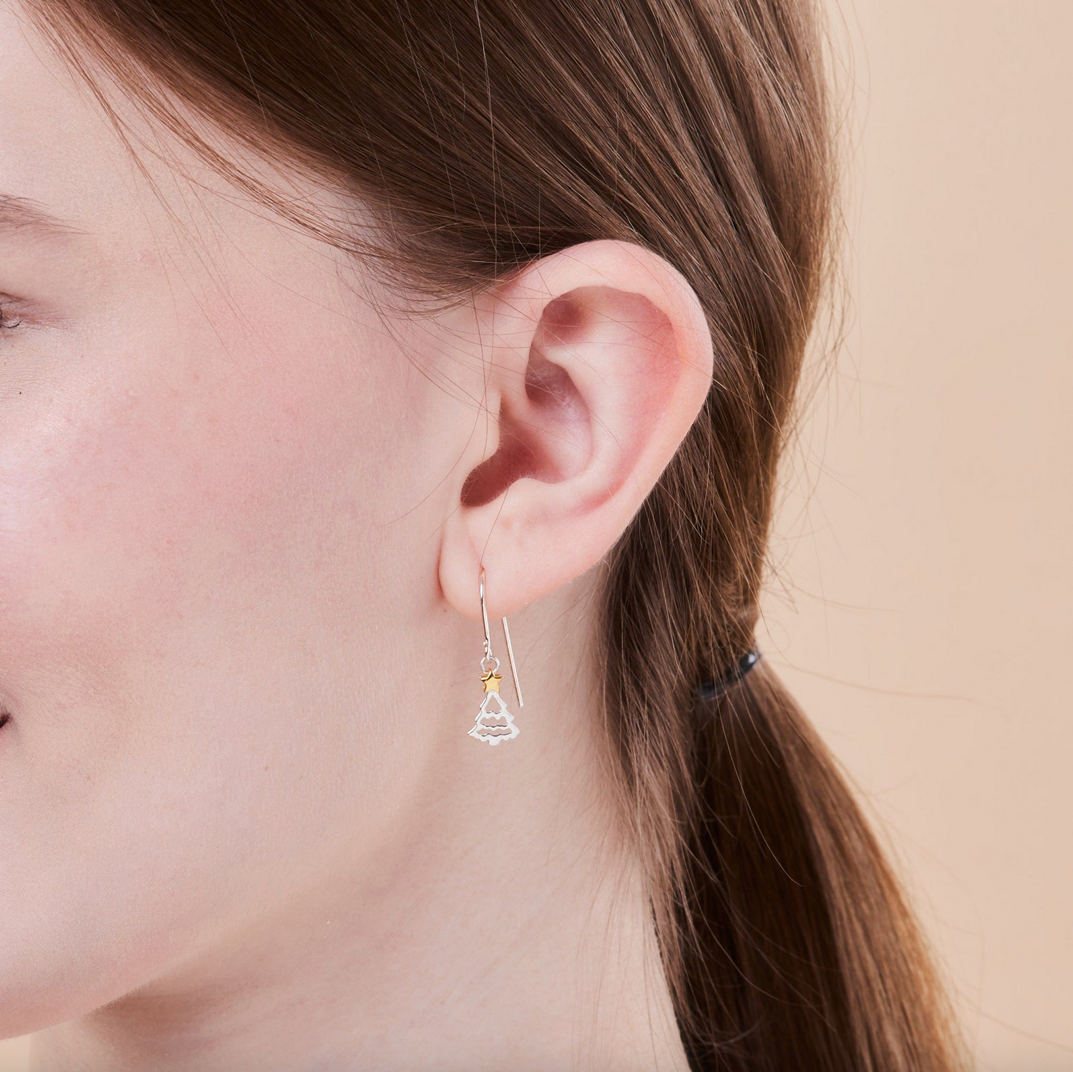 Boma Christmas Tree with Gold Star Earrings