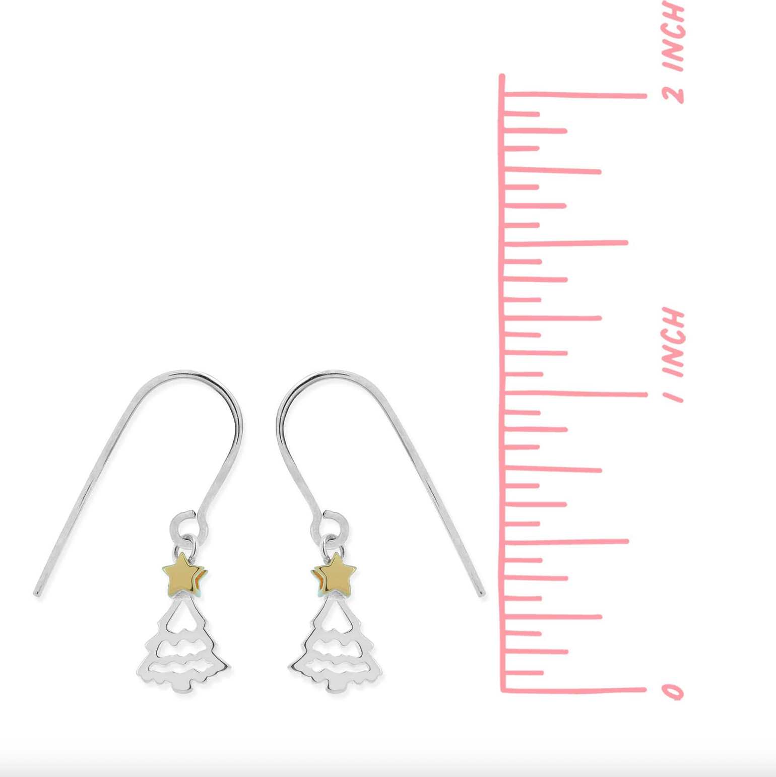 Boma Christmas Tree with Gold Star Earrings