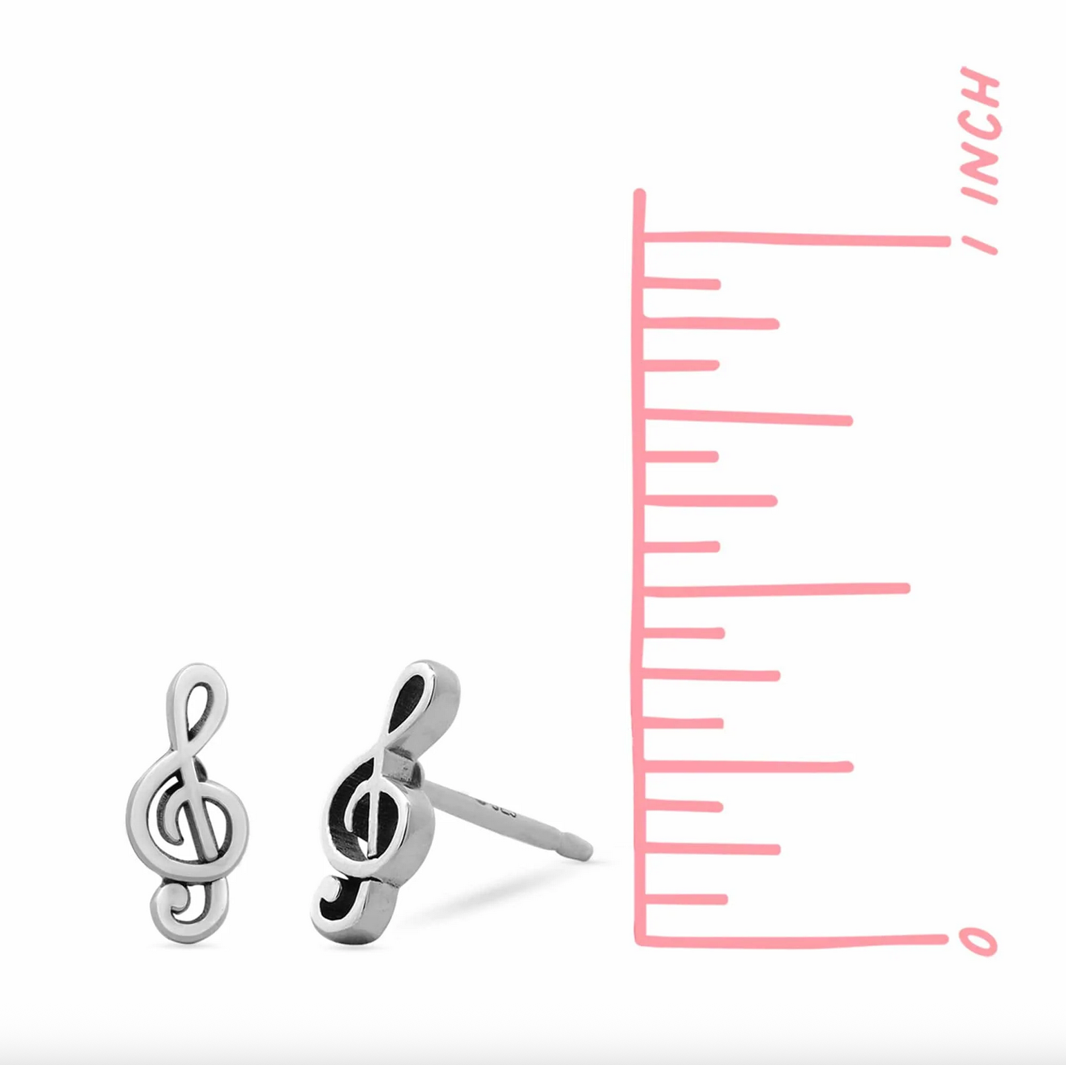BOMA Treble Clef Music Note Studs