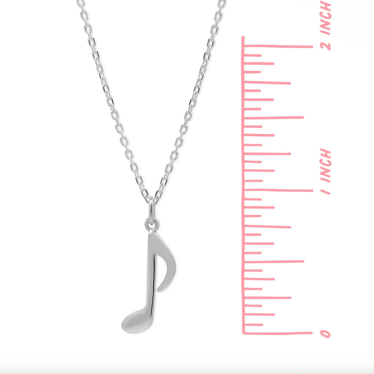 Boma Sterling Silver Eighth Note Music Necklace