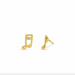 Boma Gold Treble Clef and Eighth Note Music Stud Earrings
