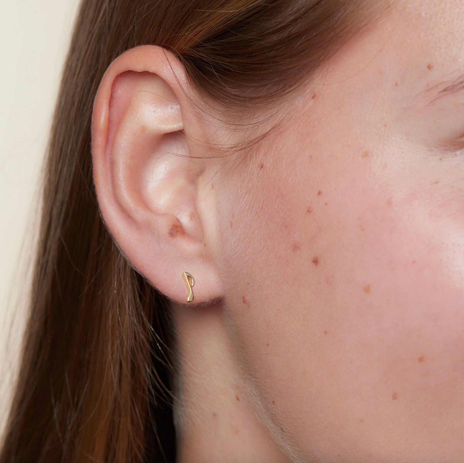 Boma Gold Treble Clef and Eighth Note Music Stud Earrings