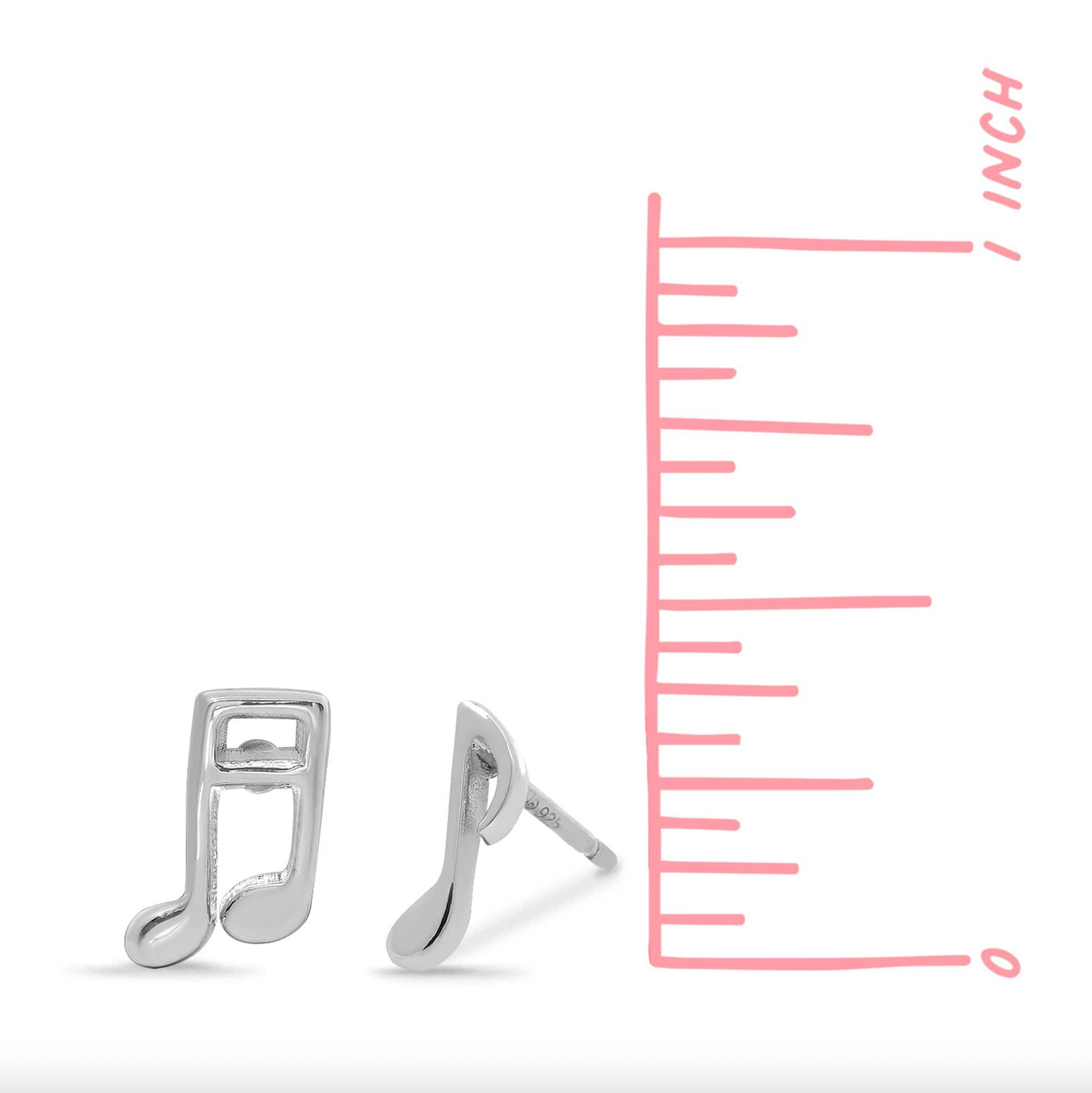 Boma Gold Treble Clef and Eighth Note Music Stud Earrings