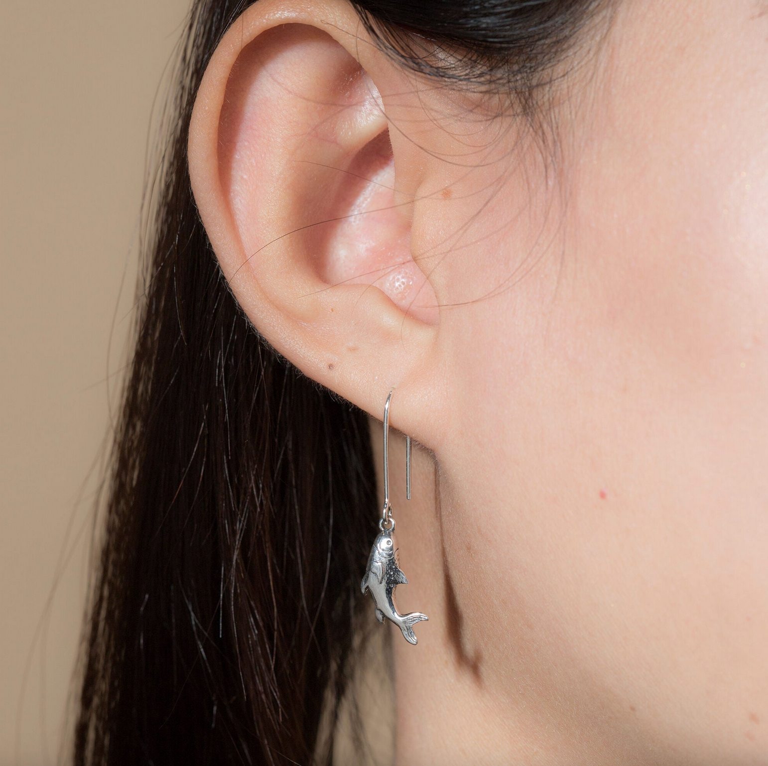 Boma Sterling Silver Salmon Earrings