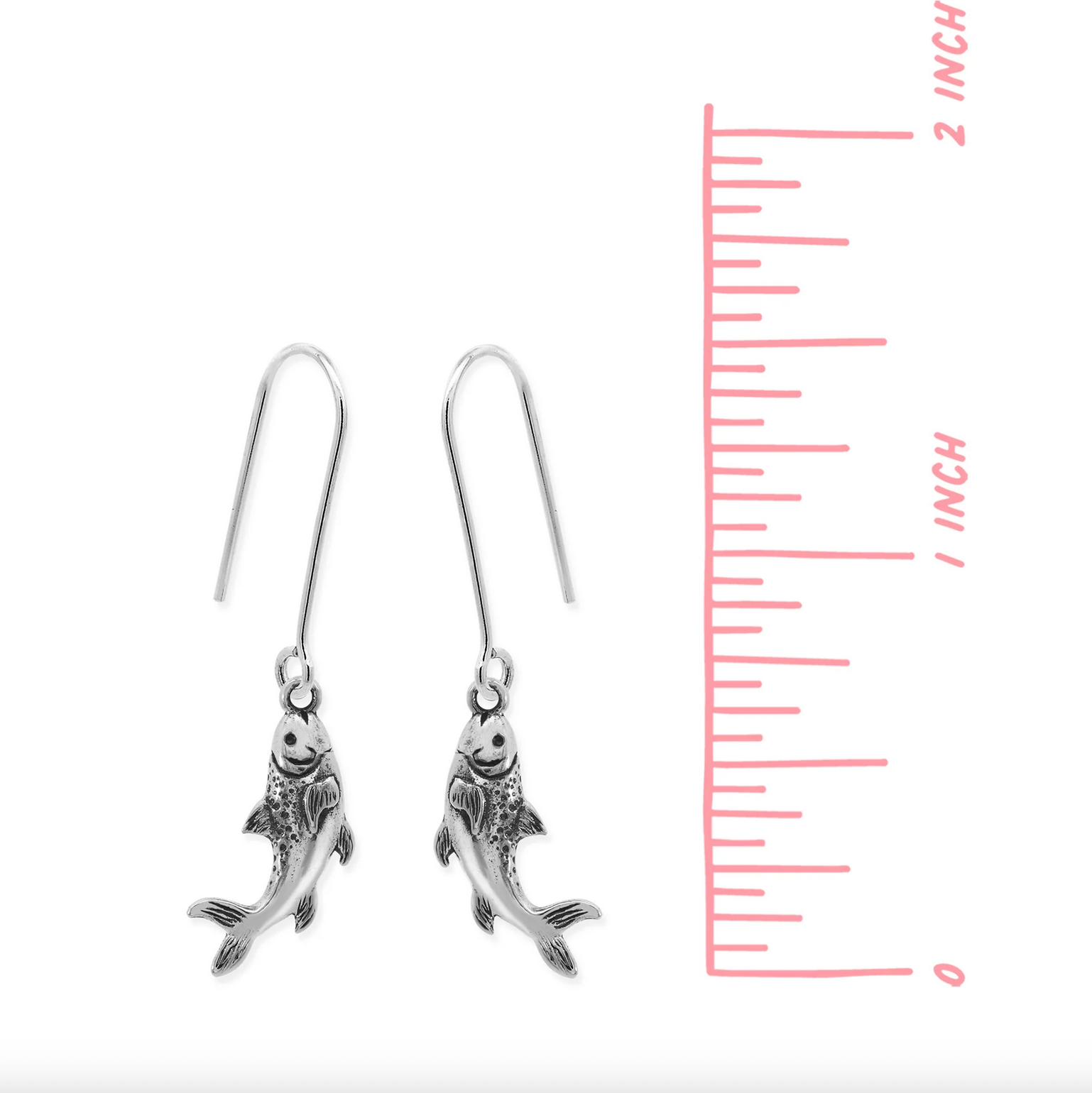 Boma Sterling Silver Salmon Earrings