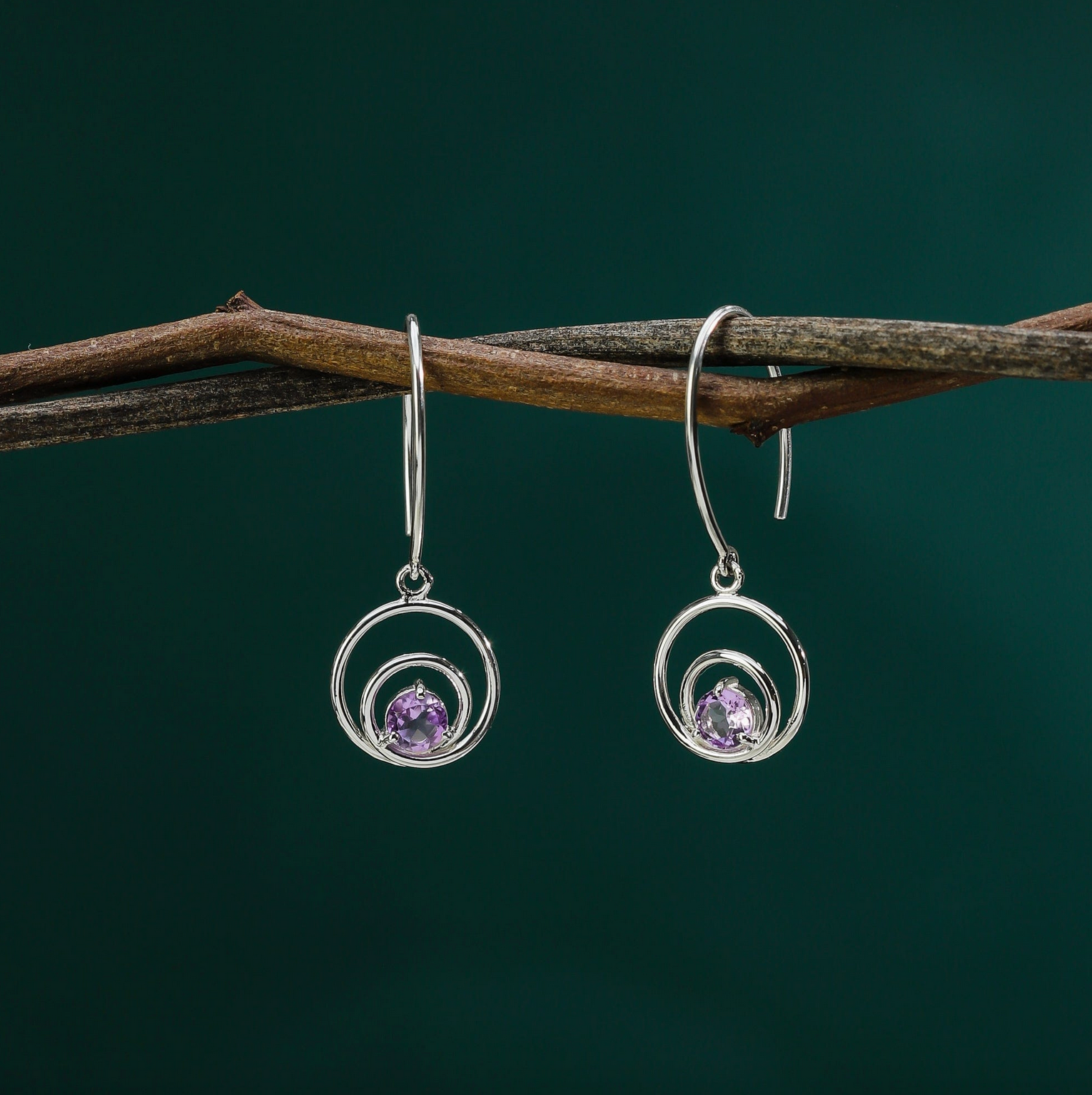 Boma Orbit Earrings with Amethyst