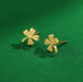 Boma Gold Dainty Lucky Four-Leaf Clover Stud Earrings