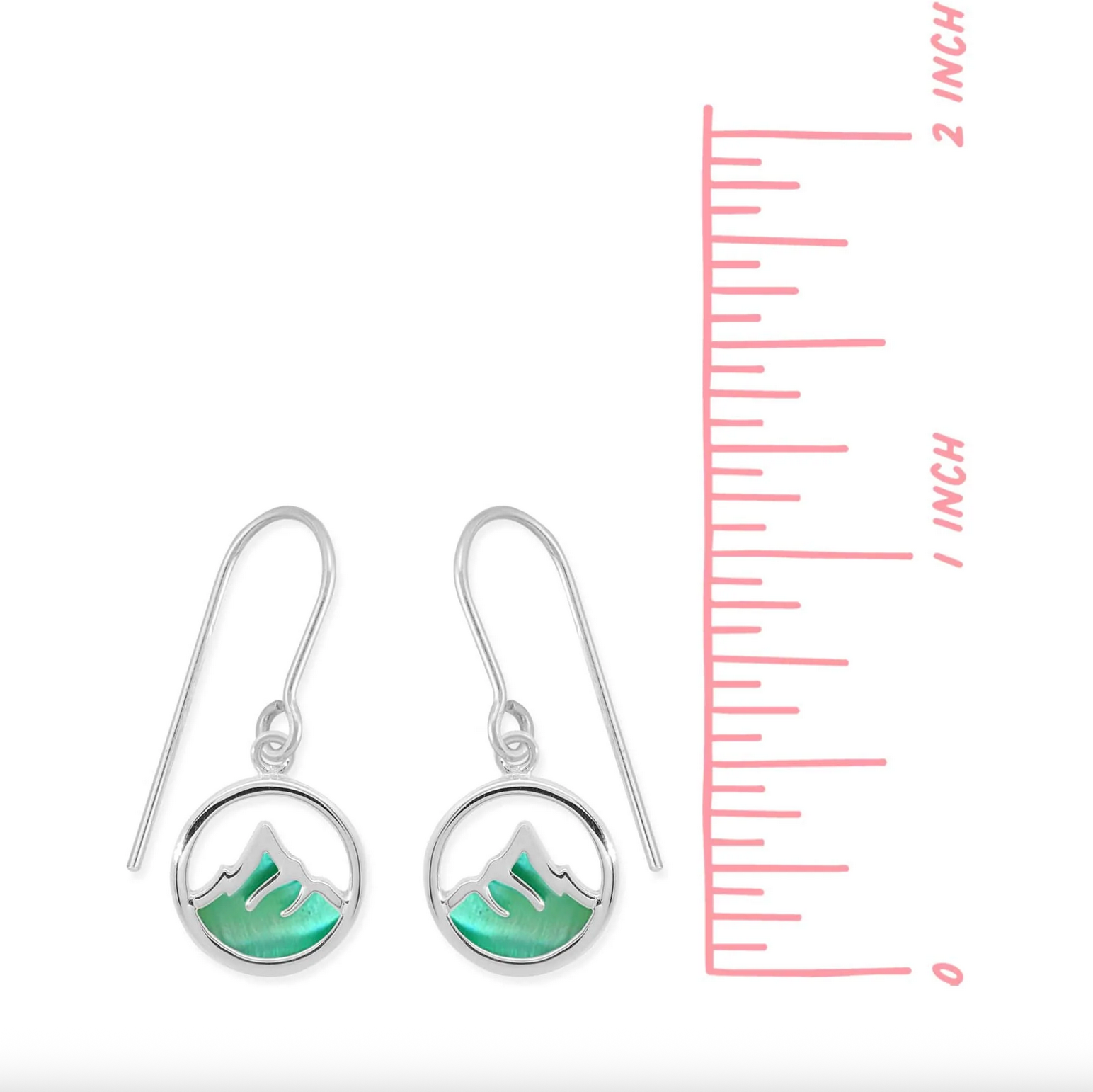 Boma Mountain Peak Earrings with Green Mother of Pearl