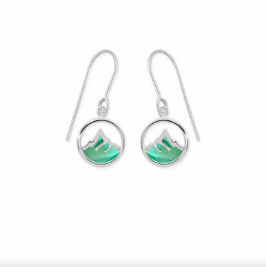 Boma Mountain Peak Earrings with Green Mother of Pearl
