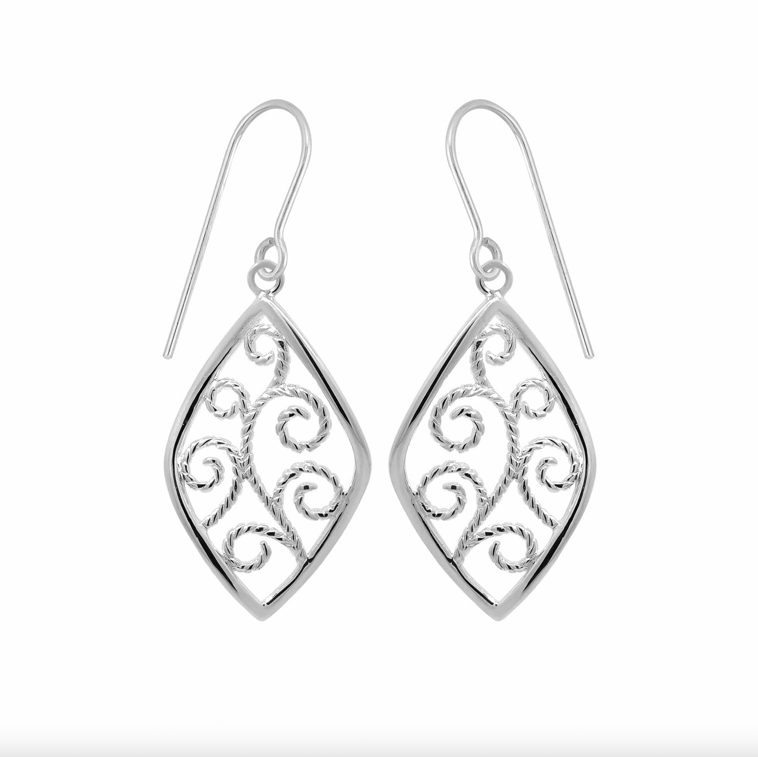 Boma Sterling Silver Whimsical Swirl Earrings