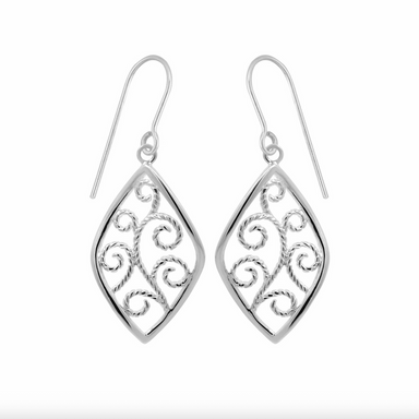 Boma Sterling Silver Whimsical Swirl Earrings