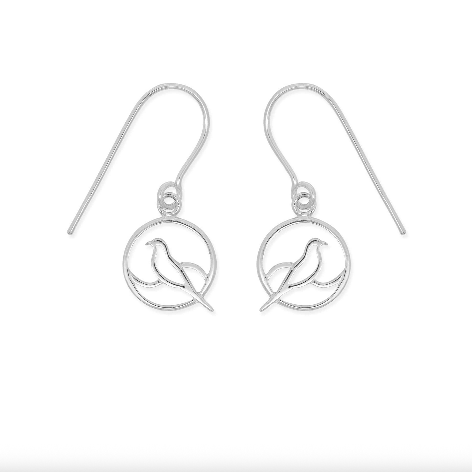 Boma Sterling Silver Bird Cutout with Circle Drop Earrings